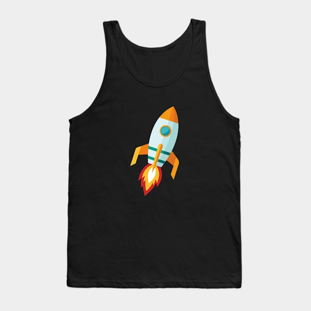 Retro Rocket Blast Off Tank Top by Salaar Design Hub